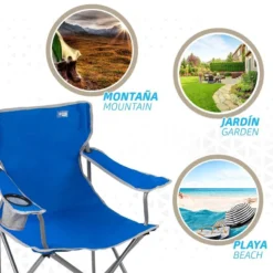AKTIVE - Chaise De Camping Avec Porte-Gobelet -Camping Promotion Magasin aktive chaise de camping avec porte gobelet 4
