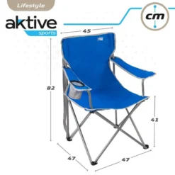 AKTIVE - Chaise De Camping Avec Porte-Gobelet -Camping Promotion Magasin aktive chaise de camping avec porte gobelet 5