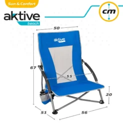 AKTIVE - Chaise Pliante Avec Poche Et Poignée De Transport -Camping Promotion Magasin aktive chaise pliante avec poche et poignee de transport 4