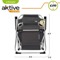 AKTIVE - Chaise Pliante Camping Fixe En Aluminium 54 X 57 X 91 Cm, Gris -Camping Promotion Magasin aktive chaise pliante camping fixe en aluminium 54 x 57 x 91 cm gris 6