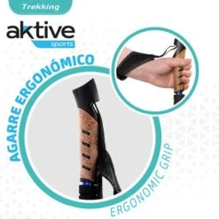 AKTIVE Jeu De 2 Bâtons De Trekking En Aluminium 67-135 Cm, Noir Et Bleu -Camping Promotion Magasin aktive jeu de 2 batons de trekking en aluminium 67 135 cm noir et bleu 2