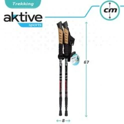 AKTIVE Jeu De 2 Bâtons De Trekking En Aluminium 67-135 Cm, Noir Et Bleu -Camping Promotion Magasin aktive jeu de 2 batons de trekking en aluminium 67 135 cm noir et bleu 6
