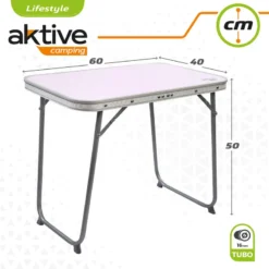 AKTIVE - Table Pliante Avec Poignée De Transport. Table De Camping 60x40x50 Cm -Camping Promotion Magasin aktive table pliante avec poignee de transport table de camping 60x40x50 cm 3