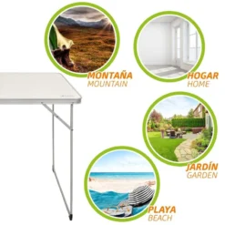 AKTIVE - Table Pliante En Aluminium Et Bois. Table De Camping 80x60x70 Cm -Camping Promotion Magasin aktive table pliante en aluminium et bois table de camping 80x60x70 cm 3