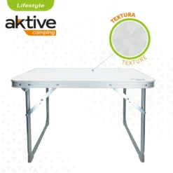AKTIVE - Table Pliante . Table Basse Blanche En Aluminium - 40x60x40 Cm -Camping Promotion Magasin aktive table pliante table basse blanche en aluminium 40x60x40 cm 2