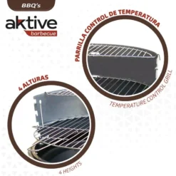 Barbecue Portable Rond 4 Hauteurs Aktive -Camping Promotion Magasin barbecue portable rond 4 hauteurs aktive 2