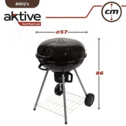 Barbecue Portable Rond Au Charbon De Bois Avec Couvercle Aktive -Camping Promotion Magasin barbecue portable rond au charbon de bois avec couvercle aktive 6