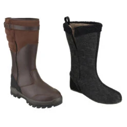 Bottes Chasse Chaudes Imperméables Cuir 900. -Camping Promotion Magasin bottes chasse chaudes impermeables cuir 900 6