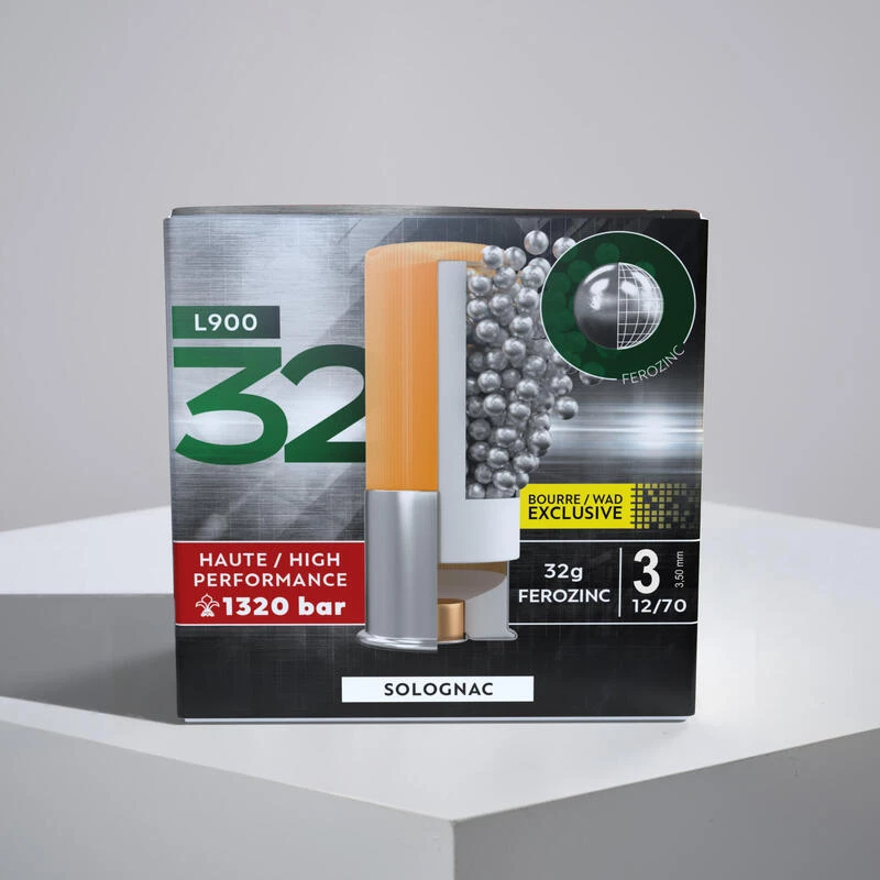 CARTOUCHE L900 32g BD CAL12/70 BILLE FEROZINC N°3 X25 1 CARTOUCHE L900 32g BD CAL12/70 BILLE FEROZINC N°3 X25