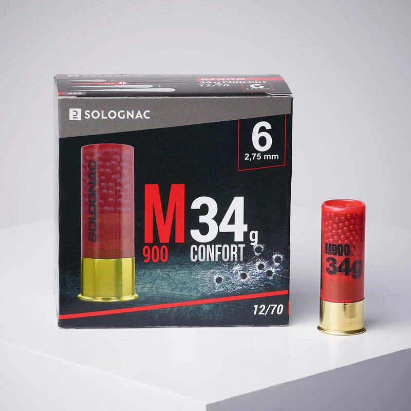 CARTOUCHE M900 34g CONFORT CALIBRE 12/70 PLOMB N°6 X25 1 CARTOUCHE M900 34g CONFORT CALIBRE 12/70 PLOMB N°6 X25
