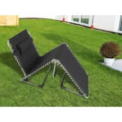 Chaise Longue Torget - Transat - Bain De Soleil 190x60x30 Cm - 150 Kg - Pliable -Camping Promotion Magasin chaise longue torget transat bain de soleil 190x60x30 cm 150 kg pliable 3