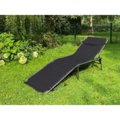 Chaise Longue Torget - Transat - Bain De Soleil 190x60x30 Cm - 150 Kg - Pliable -Camping Promotion Magasin chaise longue torget transat bain de soleil 190x60x30 cm 150 kg pliable 4