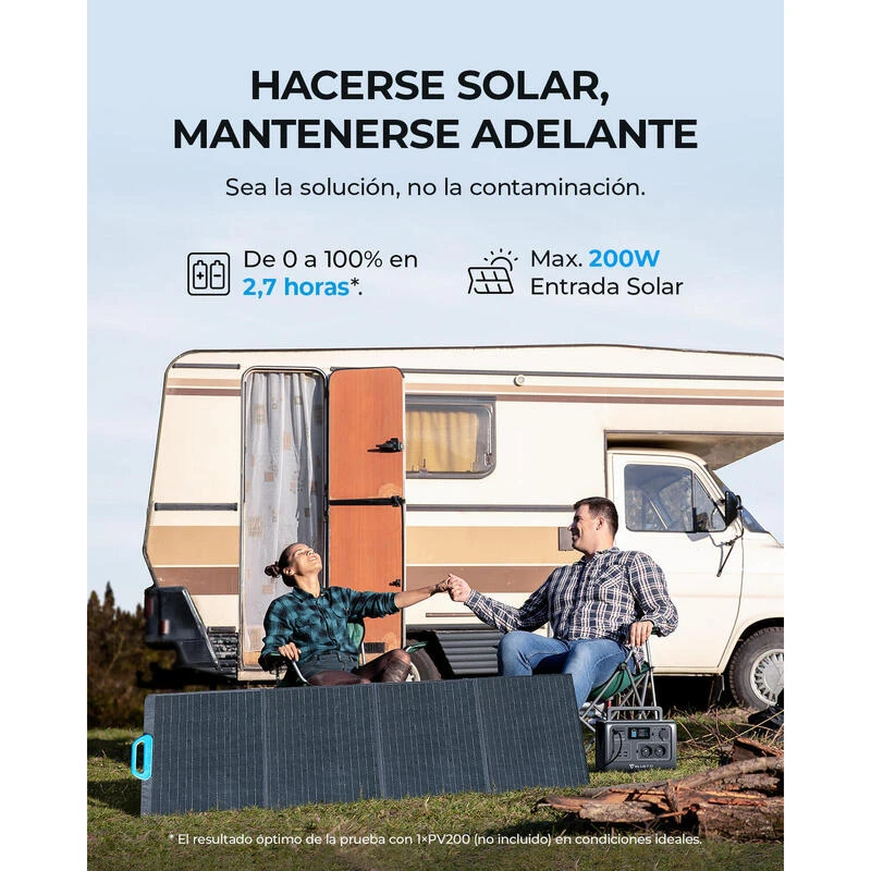 Générateur Solaire BLUETTI EB55 Avec Panneau Solaire PV120S Pour Camping 5 Générateur Solaire BLUETTI EB55 Avec Panneau Solaire PV120S Pour Camping – Image 5