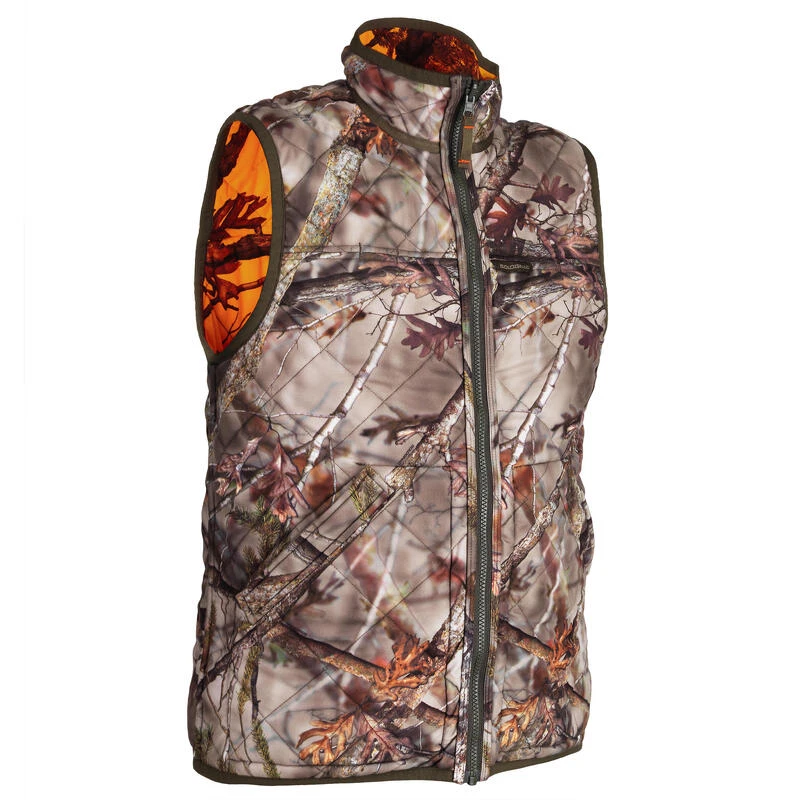 Gilet Chasse Réversible Camouflage/camouflage Fluo 100 2 Gilet Chasse Réversible Camouflage/camouflage Fluo 100 – Image 2