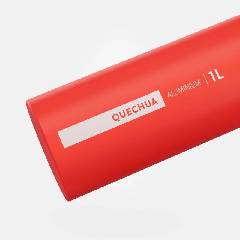 Quechua Gourde Alu 1L Avec Bouchon à Ouverture Rapide Pour La Randonnée - Rouge 3 Quechua Gourde Alu 1L Avec Bouchon à Ouverture Rapide Pour La Randonnée - Rouge – Image 3