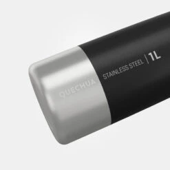 Quechua Gourde Inox 1L Avec Bouchon à Vis Pour La Randonnée - Noir -Camping Promotion Magasin gourde inox 1l avec bouchon a vis pour la randonnee noir 2