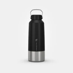 Quechua Gourde Inox 1L Avec Bouchon à Vis Pour La Randonnée - Noir -Camping Promotion Magasin gourde inox 1l avec bouchon a vis pour la randonnee noir 9