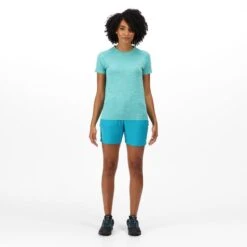 Regatta Mountain II Short De Randonnée Pour Femme - Turquoise Moyen -Camping Promotion Magasin mountain ii short de randonnee pour femme turquoise moyen 3