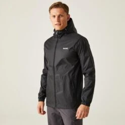 Regatta Pack-It III Homme Randonnée Veste Imperméable - Noir -Camping Promotion Magasin pack it iii homme randonnee veste impermeable noir 2