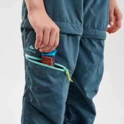 Quechua Pantalon De Randonnée Modulable - MH500 Turquoise - Enfant 7-15 Ans -Camping Promotion Magasin pantalon de randonnee modulable mh500 turquoise enfant 7 15 ans 3