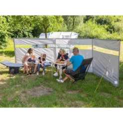 Paravent De Camping Bora - Brise-Vue - 4,5 X 1,4 M - Résistant Au Vent - Gris -Camping Promotion Magasin paravent de camping bora brise vue 45 x 14 m resistant au vent gris 2