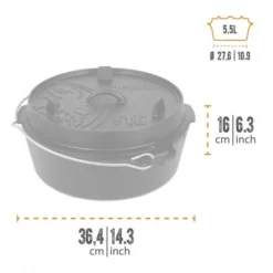 Petromax Dutch Oven FT6-6QT - Sans Pieds -Camping Promotion Magasin petromax dutch oven ft6 6qt sans pieds 2