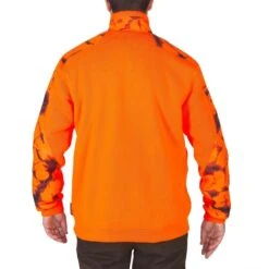 Pull Chasse Renfort Orange Fluo 500 -Camping Promotion Magasin pull chasse renfort orange fluo 500 2