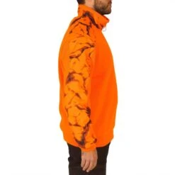 Pull Chasse Renfort Orange Fluo 500 -Camping Promotion Magasin pull chasse renfort orange fluo 500 4