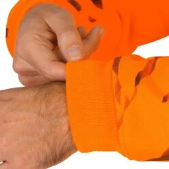 Pull Chasse Renfort Orange Fluo 500 -Camping Promotion Magasin pull chasse renfort orange fluo 500 8