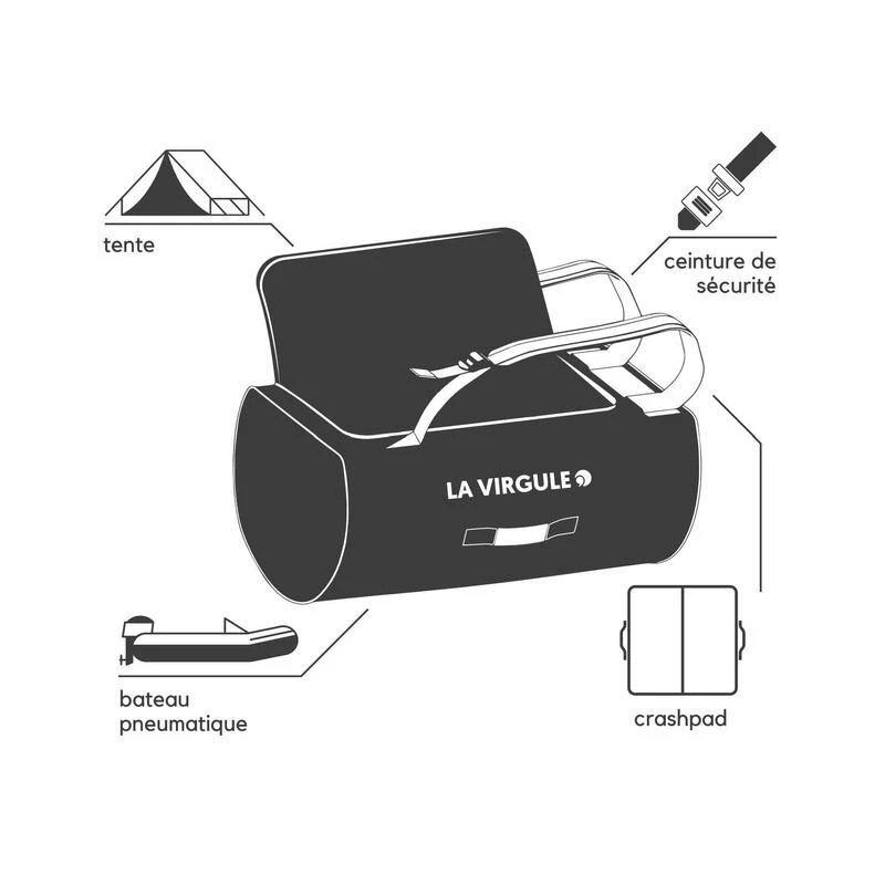 Sac Weekend Upcyclé - Duffel Bag Hors-Bord - 50L Rouge 6 Sac Weekend Upcyclé - Duffel Bag Hors-Bord - 50L Rouge – Image 6