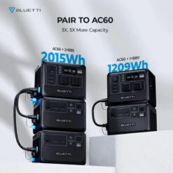 Station Électrique Portable BLUETTI AC60+B80+PV120 Pour Camping -Camping Promotion Magasin station electrique portable bluetti ac60b80pv120 pour camping 5