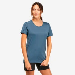 Quechua T-shirt Manches Courtes De Randonnée Montagne - MH100 - Femme