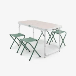 Quechua TABLE DE CAMPING PLIANTE - 4 TABOURETS - 4 À 6 PERSONNES