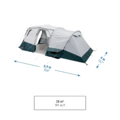 Quechua Tente à Arceaux De Camping - Arpenaz 6.3 F&B - 6 Personnes - 3 Chambres -Camping Promotion Magasin tente a arceaux de camping arpenaz 63 f and b 6 personnes 3 chambres 2