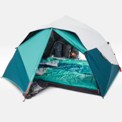 Quechua Tente De Camping - 2 Seconds EASY - 3 Places - Fresh & Black -Camping Promotion Magasin tente de camping 2 seconds easy 3 places fresh and black 3
