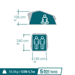 Quechua TENTE DE TOIT MH500 FRESH & BLACK 2P -Camping Promotion Magasin tente de toit mh500 fresh and black 2p 3