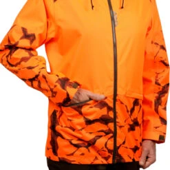 VESTE CHASSE RESISTANTE IMPERMEABLE ORANGE FLUO SUPERTRACK 100 15 VESTE CHASSE RESISTANTE IMPERMEABLE ORANGE FLUO SUPERTRACK 100 -Camping Promotion Magasin veste chasse resistante impermeable orange fluo supertrack 100 5