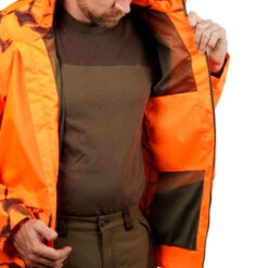 VESTE CHASSE RESISTANTE IMPERMEABLE ORANGE FLUO SUPERTRACK 100 16 VESTE CHASSE RESISTANTE IMPERMEABLE ORANGE FLUO SUPERTRACK 100 -Camping Promotion Magasin veste chasse resistante impermeable orange fluo supertrack 100 6