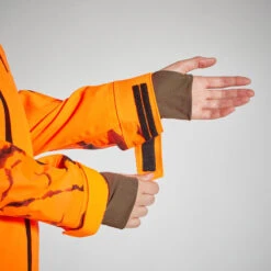 VESTE CHASSE SUPERTRACK FEMME RESISTANTE IMPERMEABLE ORANGE FLUO 500 -Camping Promotion Magasin veste chasse supertrack femme resistante impermeable orange fluo 500 6