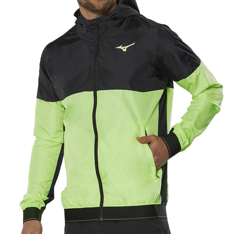 Veste Coupe-Vent Noir/Vert Homme Mizuno 62GE2001 1 Veste Coupe-Vent Noir/Vert Homme Mizuno 62GE2001