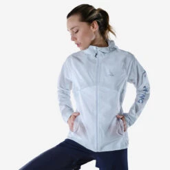 Quechua Veste Ultra Légère Hybride De Randonnée Rapide FH900 Femme Grise.
